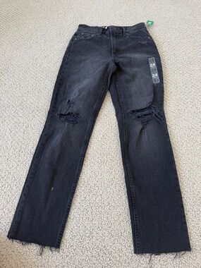 GAP Black Cheeky Straight High Rise Jeans
